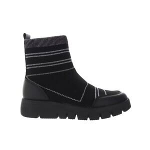 Bernie Mev Senia Bootie Sz 9/39 Black Silver Shimmer Pull On Modern City NWOB